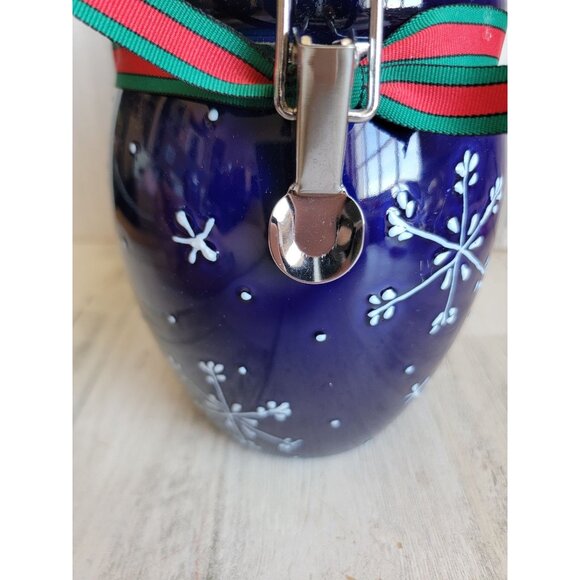WCL dark blue snowflake jar Xmas home decor kitchen - Picture 2 of 9